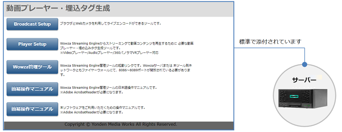 動画プレーヤー・埋込タグ生成（Media360 FA-PRO搭載）